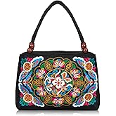 Double-Sided Embroidery Totes Bag Travel Beach Bag Vintage Embroidery Ethnic Shoulder Bags