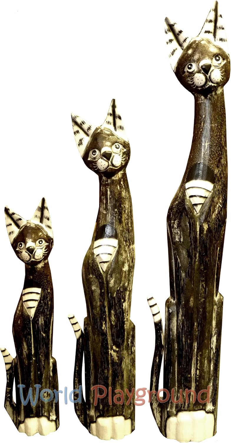 tall wooden cats