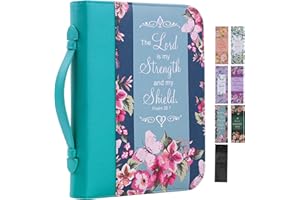 FAITHFUL HERS Bible Cover Case for Women PU Leather Woman Book Carrying Bag Bible Study Sipples Accessories with 7pcs Paper Bookmark Journaling Kit Christian Gifts