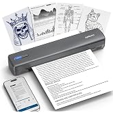 POLONO Portable Printer Wireless for Travel, D810 Bluetooth Thermal Printer Support for 8.5"x11" US Letter, Inkless Compatible with iOS, Android, Laptop for Office, Car and Home, Grey