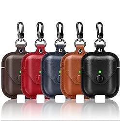 Leather Case for Airpods with Keychain, Premium