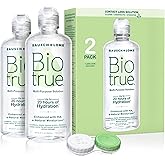 Biotrue Multi-Purpose Contact Lens Solution with Case, 10 Fl oz 2-Pack | Cleans, disinfects &amp; hydrates lenses, removes protein &amp; debris, includes lens case, bulk pack value