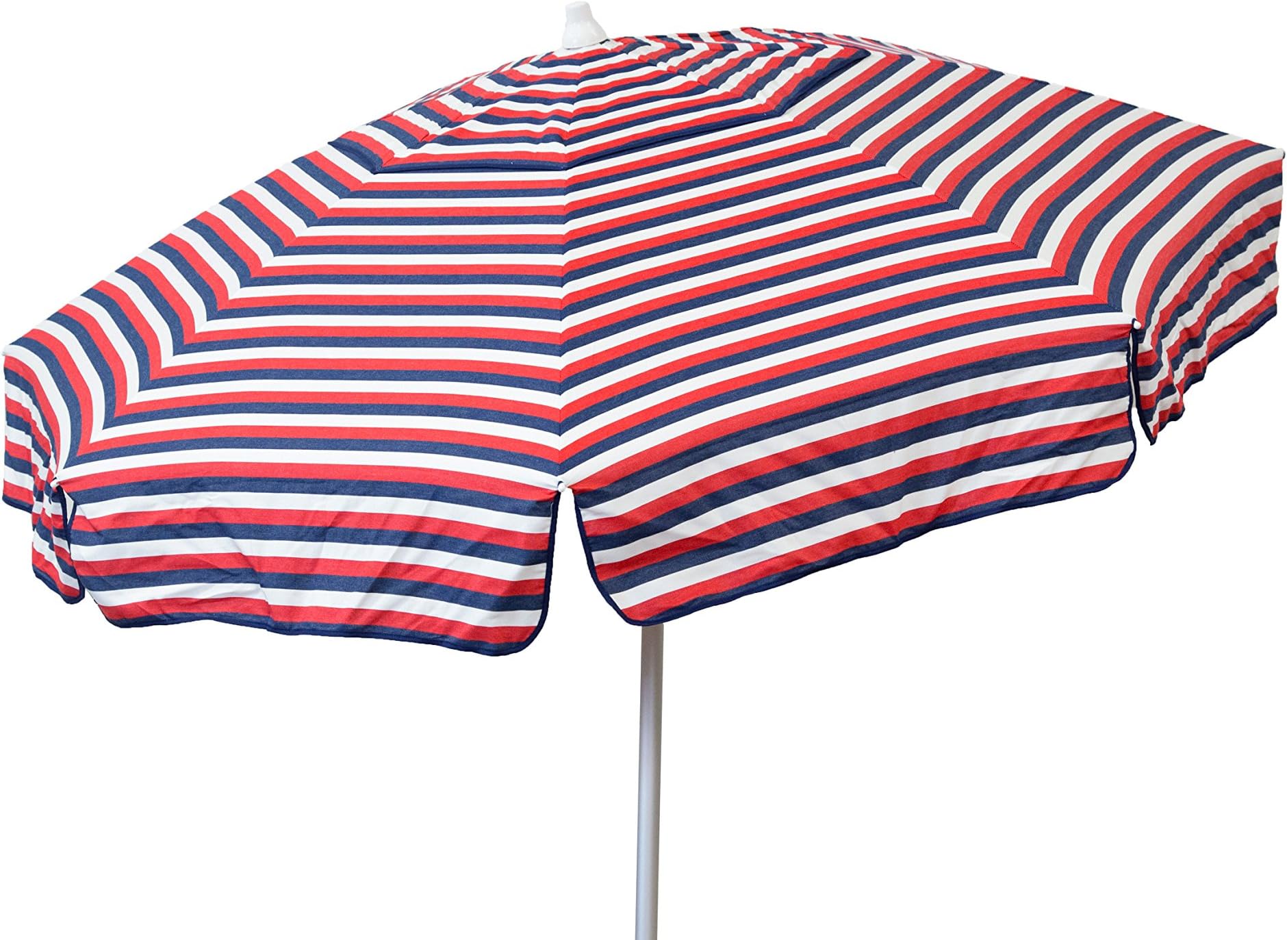 DestinationGear 1427 Euro Beach Umbrella Tri-Color Acrylic Stripe Red, White and Blue