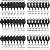 Honoson 50 Pcs Heavy Duty Retractable Badge Reels Batch ID Badge Holder Retractable Clip Bulk Key Holder with Ring for Office Worker Employee, Doctor Nurse Gifts (Black)