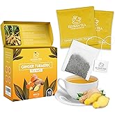 100 PACK Ginger-Turmeric Tea Bags – Individual Wrapped Tea Bags – All Natural Herbal Tea | Caffeine Free | No Preservatives, No Sugar, Non GMO – Great For All Seasons