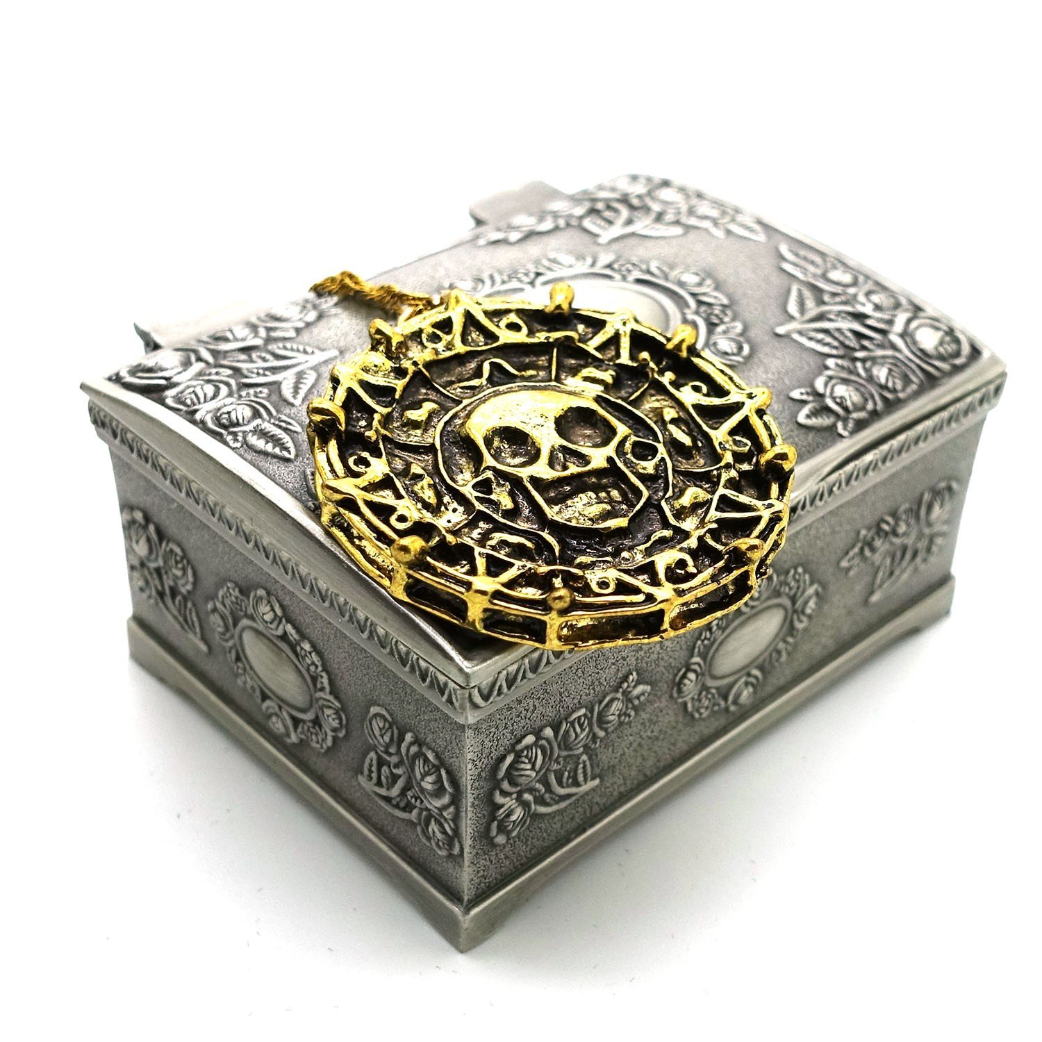 Ruimeng Vintage Pirates of the Caribbean Aztec Skull Coin Pendant