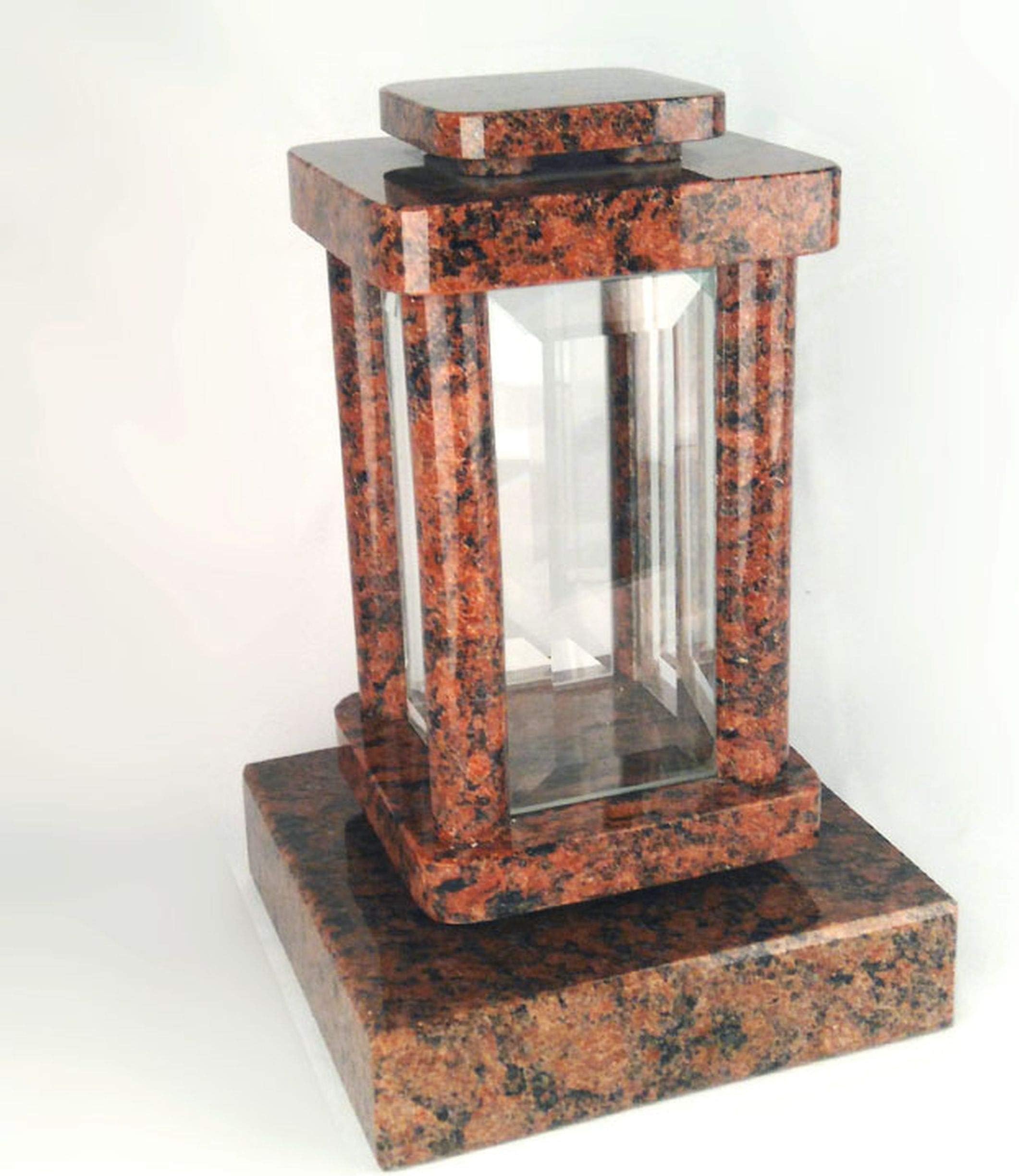 designgrab Modern grave lamp with base made of granite Vanga, grave decoration set.