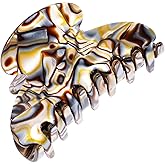 France Luxe French Hair Clip for Women, Medium Couture Claw Clip for Thick or Fine Hair, Slip-Free Strong Hold, Lightweight, Damage-Free Design, Neutral Grey Onyx