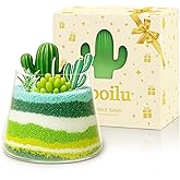 Spoilu Valentine's Day Gifts for Her, Pearled Candles Sand - Succulent Cactus Candles Gift, Birthday Gift, DIY Candle Making Kit for Weddings, Housewarming, Mother's Day