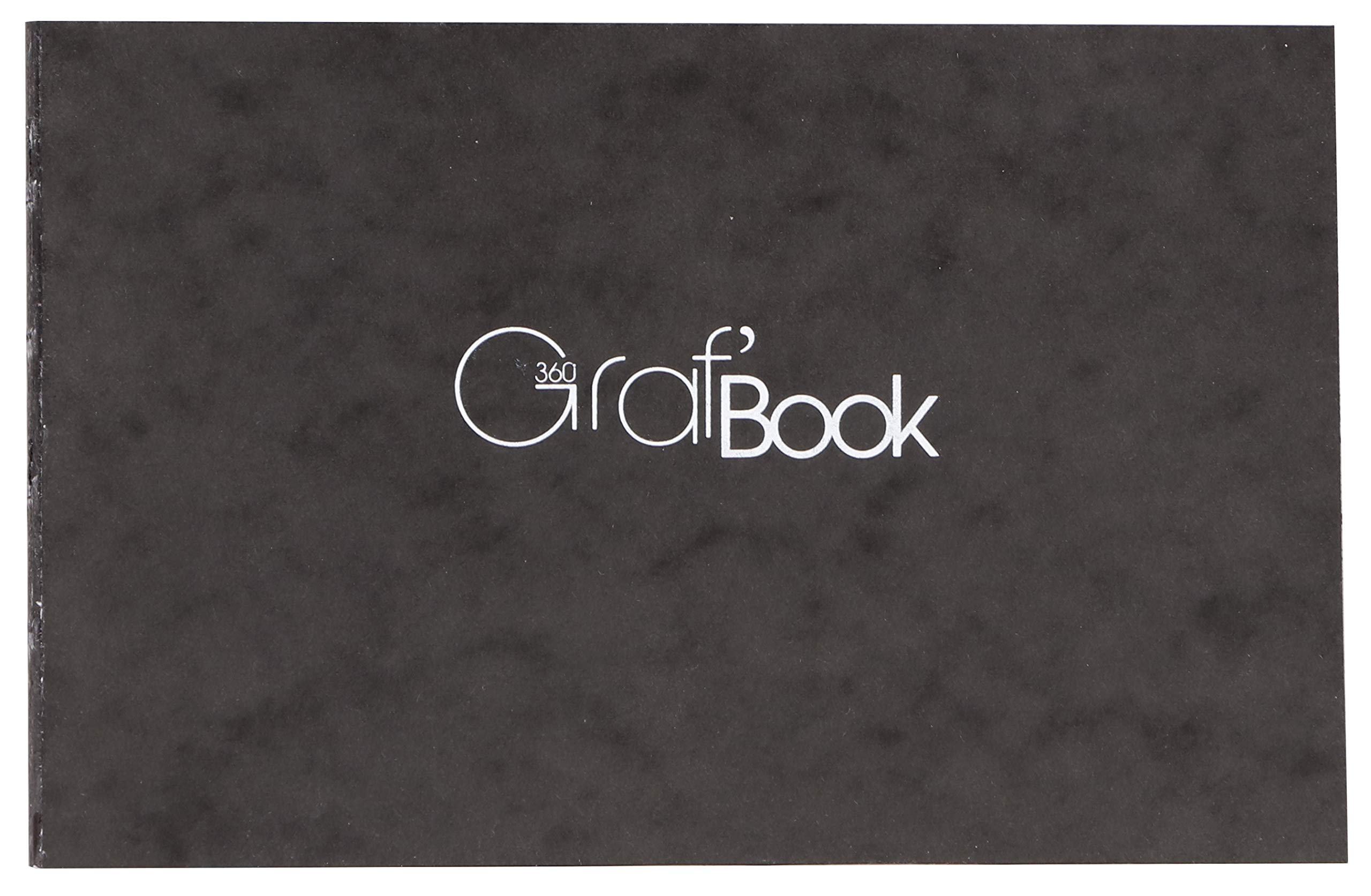 Clairefontaine - Ref 975803C - Graf Book 360 Raw Binding Book (100 Sheets) - 11 x 17cm in Size, 100gsm Paper, Acid Free, pH Neutral, Landscape Orientation - Black Cover