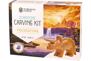 Triceratops Studiostone Creative Soapstone Sculpture Carving DIY Arts and Crafts Kit for Kids Adults