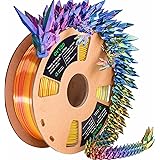 OVV3D 3D Printer Filament, Tri-Colors PLA Filament 1.75mm, Coextrusion Silk PLA Filament, Rainbow PLA Filament with Silk PLA 