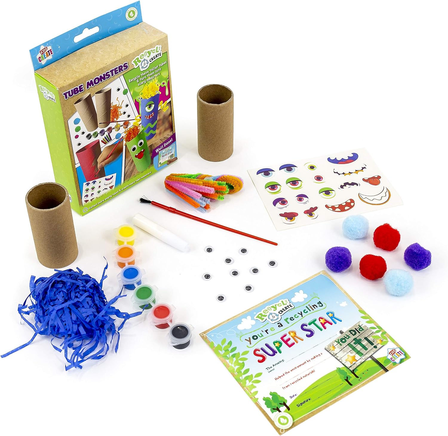 Kids Create - Recycled Paint Your Own Tubes - Kids Craft Tube Pets - Arts and Crafts Set for Kids - Children's Craft and Design Kit - Image 3