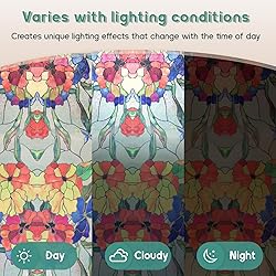 Oxdigi 3D Stained Glass Window Film - Static Cling