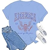 USA Shirts for Women 1776 America Patriotic Shirt Casual Short Sleeve 4th of July Tee Tops