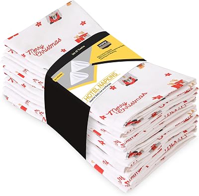 Utopia Kitchen Gnommies White Cloth Napkins 12 Pack 18x18 Inches