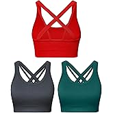 Sports Bras for Women HIigh Support, Criss-Cross Back Padded Strappy High Impact Sports Bras for Women Large Bust