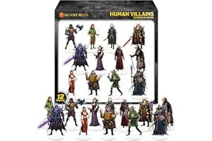 Skinny Minis D&D Compatible Miniatures, Human Villains, DND Acrylic Mini Figures, Double-Sided for DND Characters, Durable Tabletop RPG Miniatures
