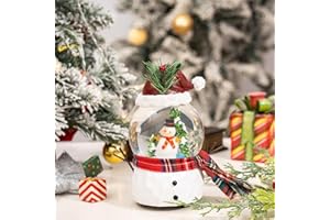 DUSVALLY Snow Globe Gift for Kid & Adult Snowman-Scene, Crystal Musical Glitter Ball for Christmas & New Year, 100mm Glass Water Globe Wind-up Decoration for Home & Office, 7''H