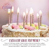 Anniversary House Metallic Rose Gold Spiral Birthday Candles Set of 12 with view 3