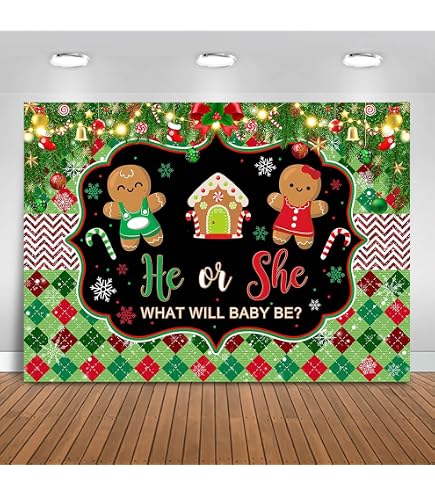 Allenjoy Fotohintergrund „Merry Christmas Cookie“ – 2,1x1,5 M Für Gender Reveal, Weihnachts- Oder Babyparty