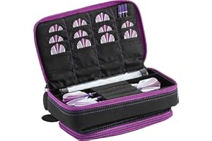 Casemaster Plazma Plus, 3 Dart Case for Soft and Steel Tip Darts Features Large Front Mobile Device Pocket, Built-in Storage Tube and Pockets for Flights, Tips, Shafts, and Personal Items