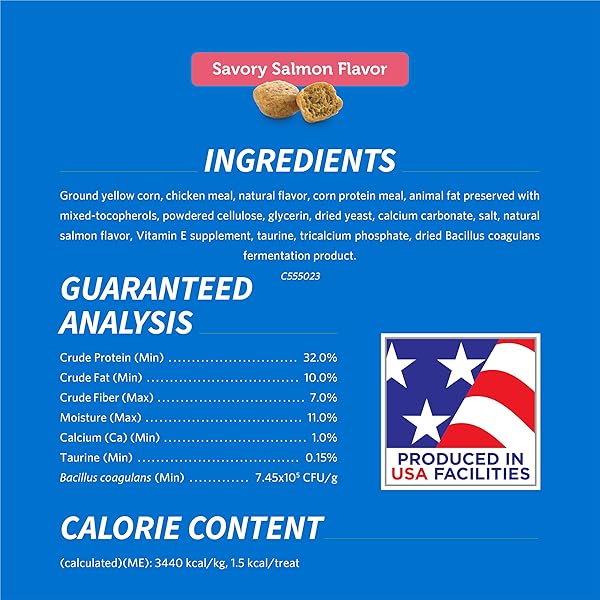 PURINA DENTALIFE MADE IN USA FACILITIES CAT DENTAL TREATS, SAVORY SALMON FLAVOR – 19 OZ. BAG