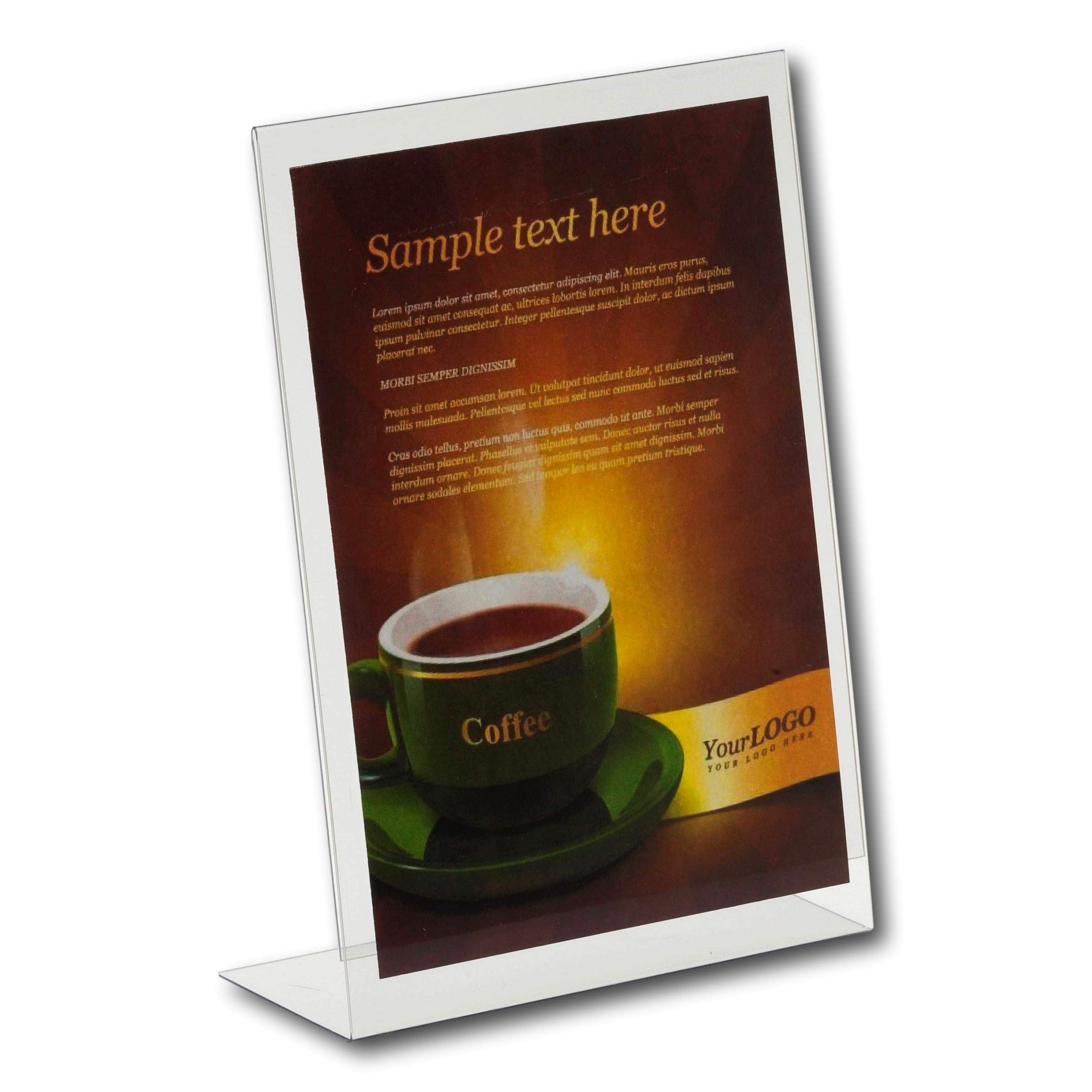 EPOSGEAR® A4 Portrait Angled Acrylic Lean Back to Counter Menu Leaflet Flyer Poster Holder Display Stands (1)