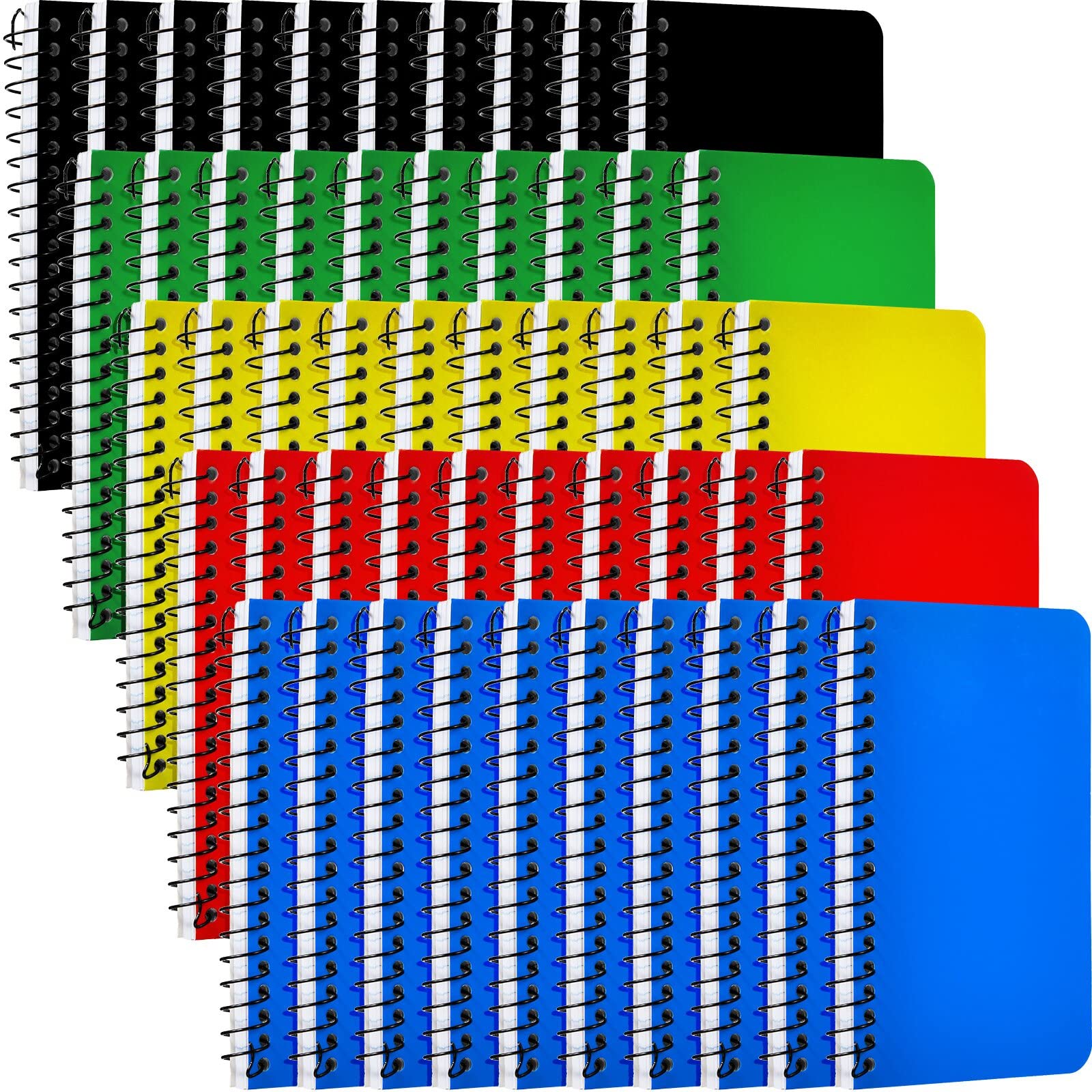 Photo 1 of 50 Pack Small Spiral Notebooks 5 x 3 Inch Memo Note Pad College Ruled Pocket Notebook 60 Sheets Wirebound Memo Pad Mini Notebook Notepads for Home Office School