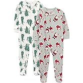 Simple Joys by Carter's unisex-child Holiday Loose-fit Flame Resistant Fleece Footed Pajamas