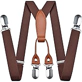 Branduce Solid Color Baby Boy Suspender with 4 Strong Clips Adjustable Kids Y Back Suspenders