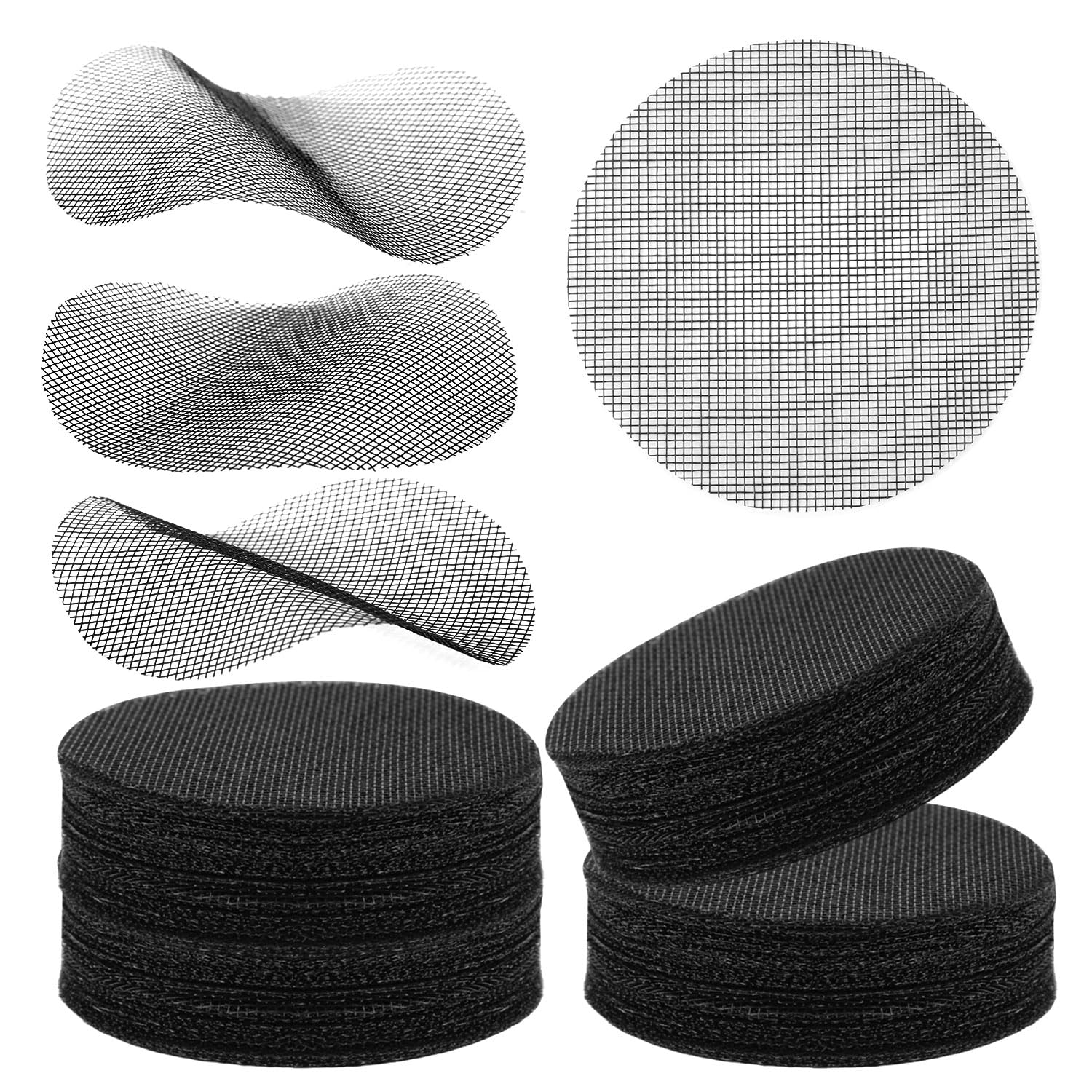 100pcs 4 Inch Flower Pot Hole Mesh Pad, Polyethylene Round Mesh Pads for Plant Pots Bonsai Mesh Drainage Screens Planter Pot Plastic Drainage Mesh Sheet for Garden Potted Plants Prevent Soil Loss