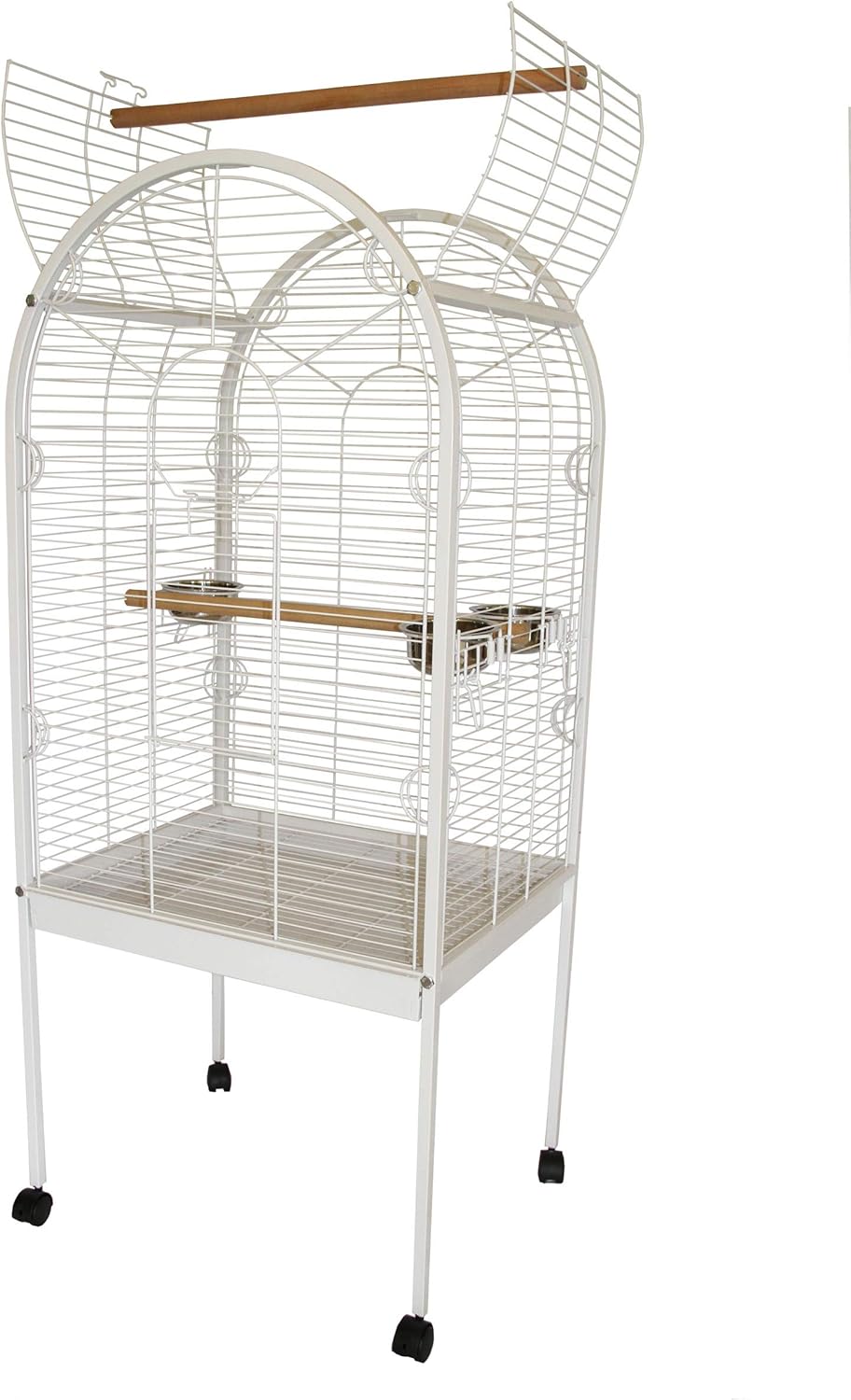 Large Open Top Parrot Cage on Legs/Wheels Arch Shape Amazon.co.uk