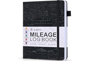 JUBTIC Auto Mileage Log Book for Taxes,Vehicle Maintenance Log Book, Miles Log Book for Car with Odometer,Expense,Gas Consumption & Lubrication,Repairs and Accessories,1674 Entries,A5 Size(Black)