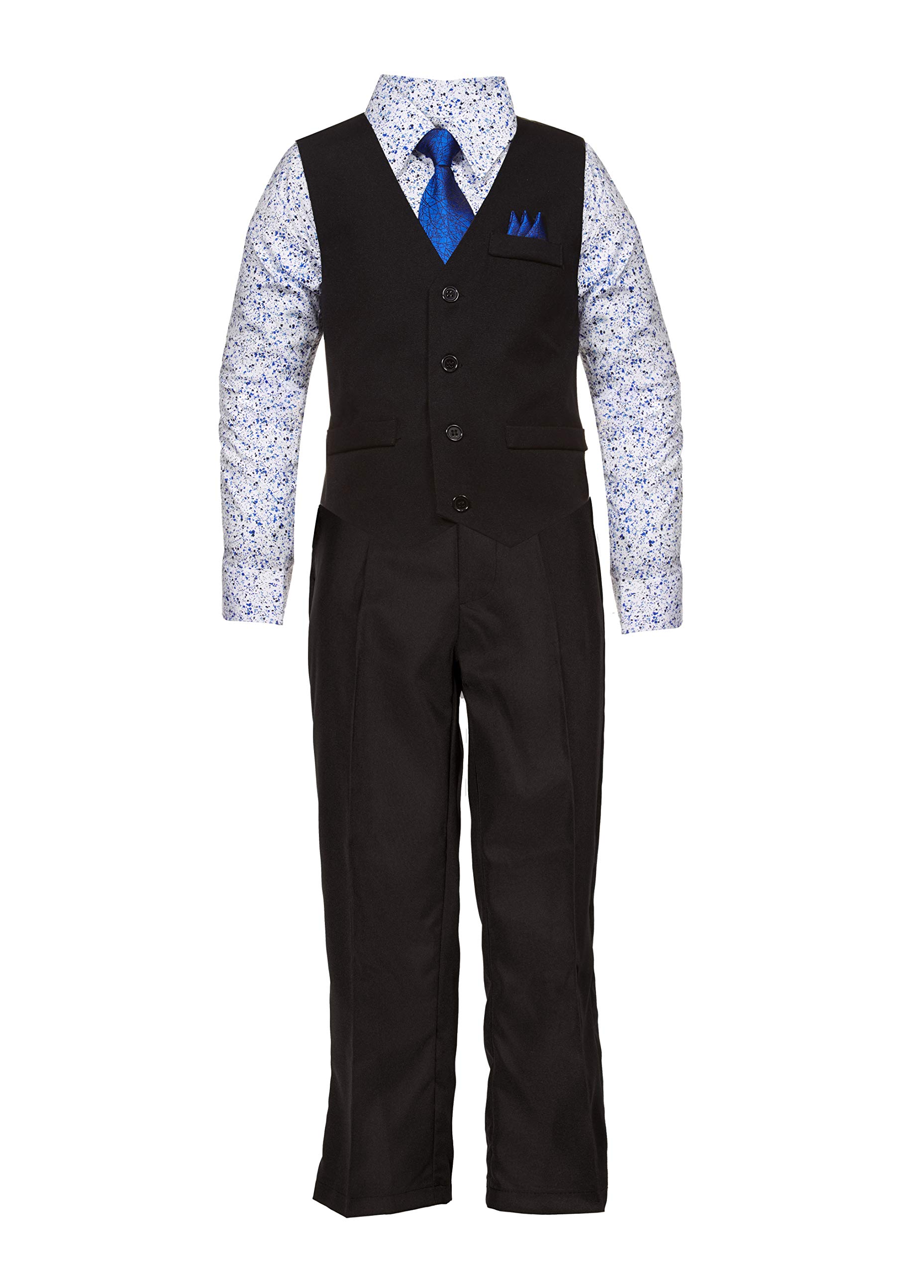 Vittorino Boys 4 Piece Holiday Suit Set With Vest Shirt Tie Pants And