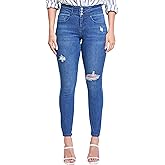 Royalty for Me Womens Royalty for Me Women's High Rise 3 Button Stacked Waistband Skinny Sustainable Jean