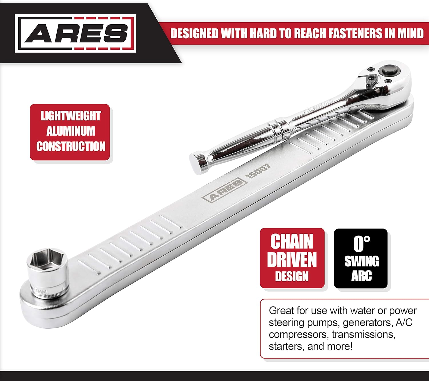 ARES 15007 Offset Extension Wrench Includes 1/4Inch & 3/8Inch