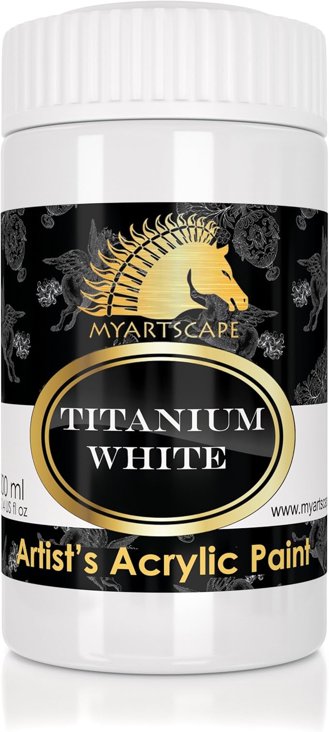 Acrylic Paint Titanium White 300ml Artist Quality Paints for Painting Canvas, Wood, Clay