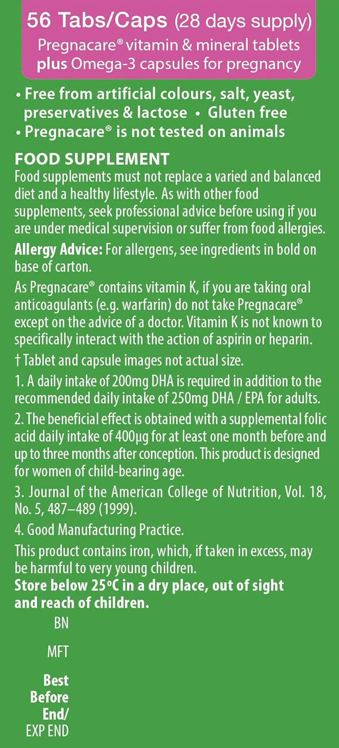 Amazon Com Vitabiotics Pregnacare Plus Omega 3 56 Tablets Health Personal Care