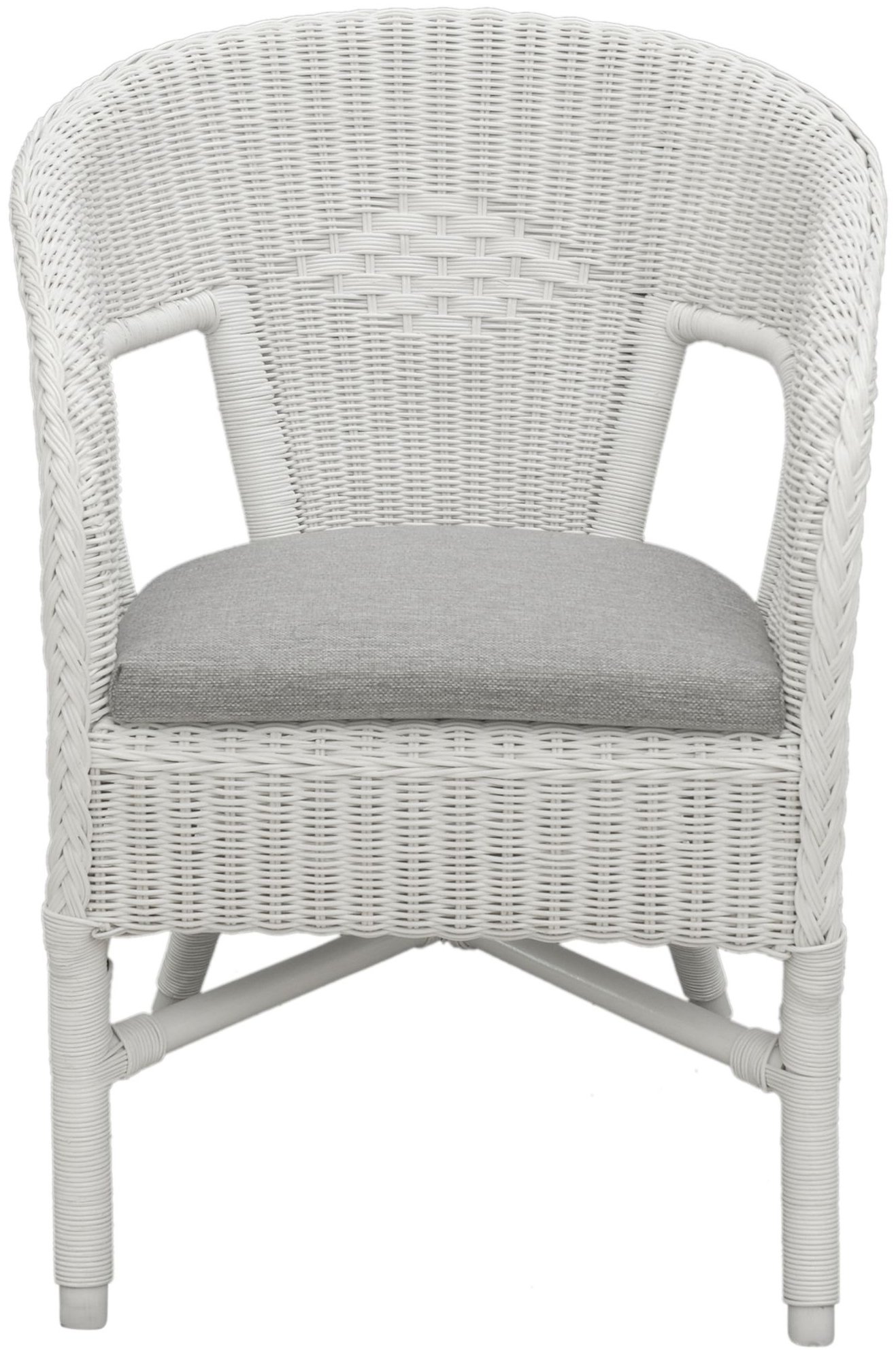 korb.outlet Bella Rattan Chair in White with Cushion Stacking
