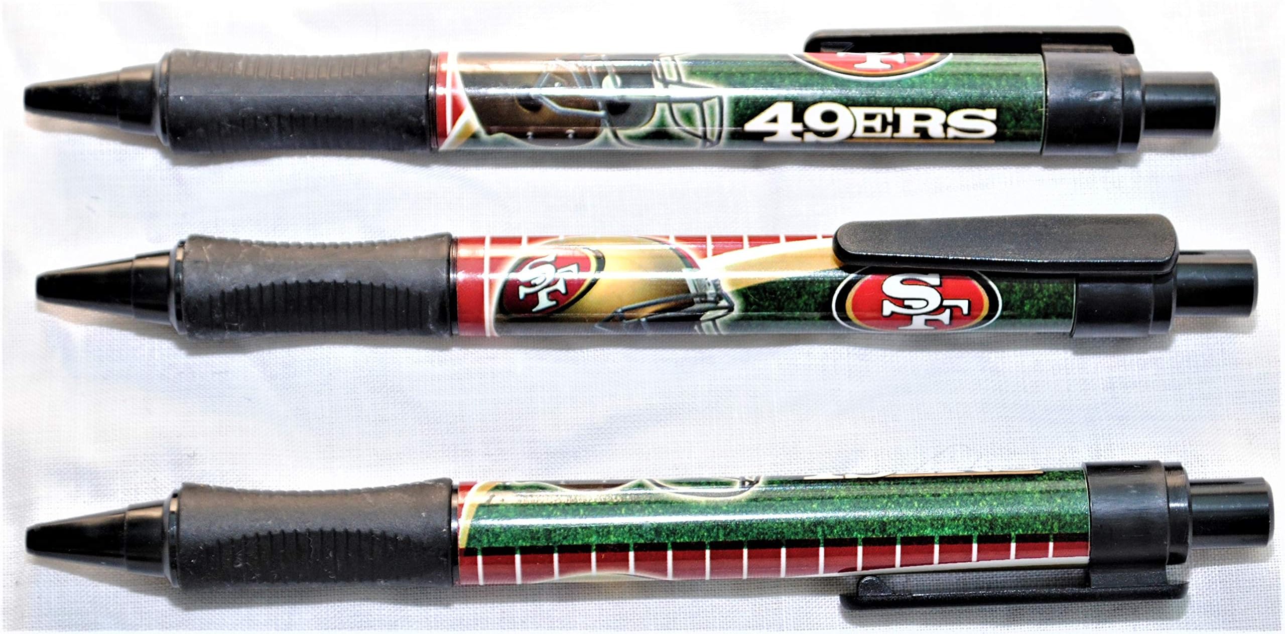 San Francisco 49ers Ballpoint Pen with Ergonomic Grip, 3 Pen Pack