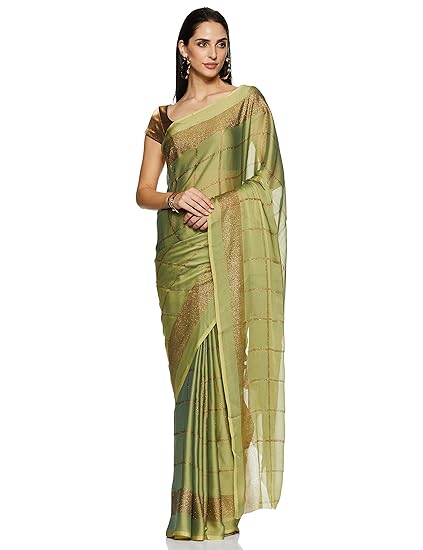 Womanista Womens crepe with blouse piece 7510 Sarees (FS9767_ Green_ Onesize)