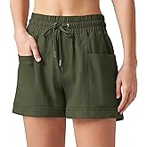 Willit Women's Linen Shorts Casual Summer Shorts High Waisted Comfy Pull On Shorts with Pockets 4"