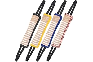 Kacctyen 4 Pcs Dog Tug Toys, Jute Pillow Pull Toy with 2 Strong Handles Tug of War Interactive Play Puppy Training Equipment for Medium to Large Dogs, 4 Colors(Dark Color)