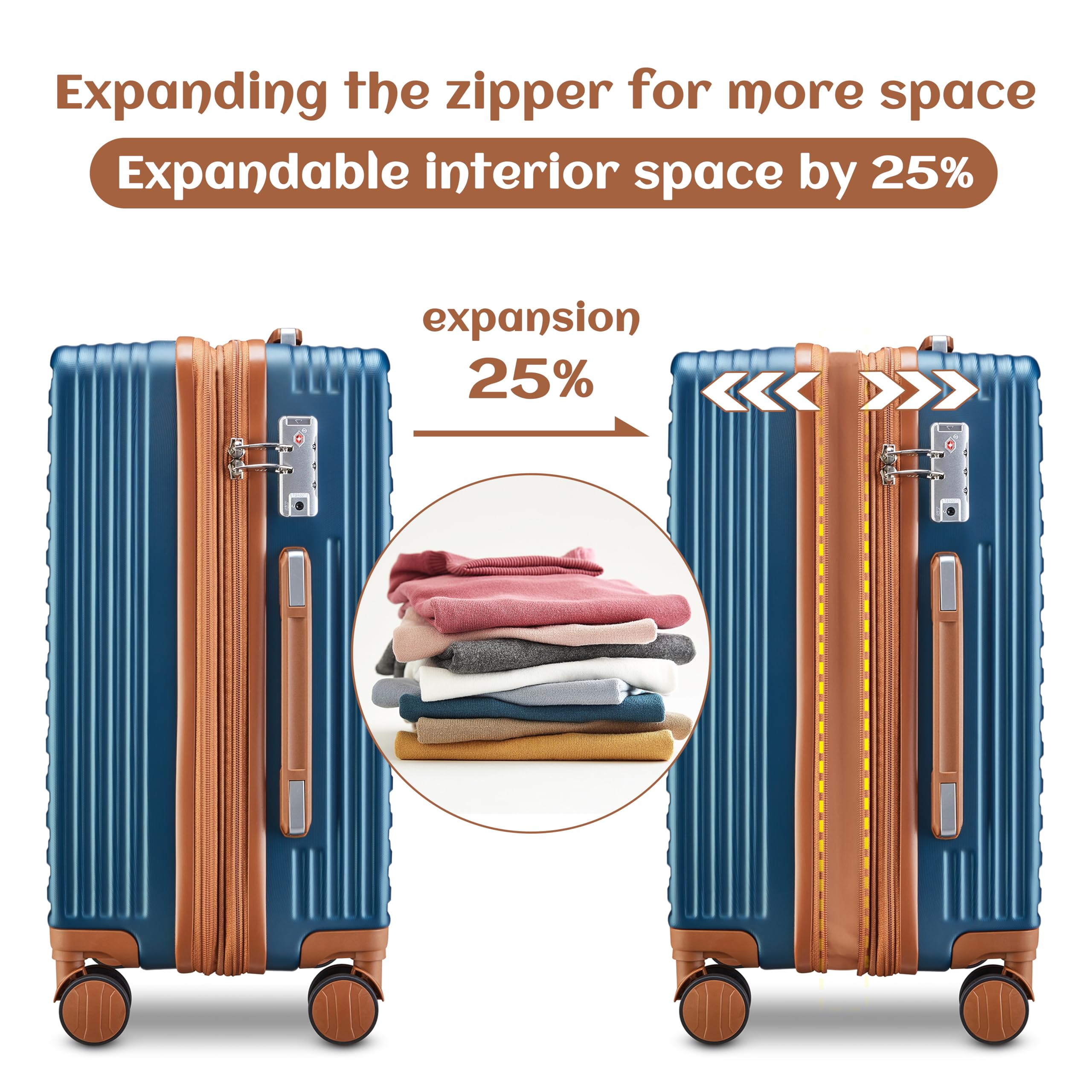 imiomo Carry on Luggage Sets,20 Inch Expandable Carry-on Suitcase with Spinner Wheels,Hard Shell Lightweight Rolling Travel Luggage with TSA Lock