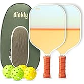 Dinkly Pickleball Paddles Set of 2/4- USAPA Approved Graphite/Fiberglass Pickleball Racket, 2 Pickleball Rackets, 4 Balls and 1 Portable Carry Bag, Aesthetic Pickle Ball Set for Men Women Beginners