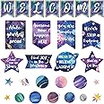 Outus 28 Pcs Outer Space Welcome Bulletin Board Posters Decor Set Motivational Theme Classroom Decorations Inspirational Quotes Paper Cutouts for Teachers Students Home School Supplies