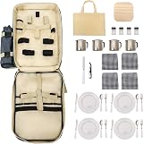 CMY 4 Person Picnic Backpack Cooler with Tableware Insulated Camp Bag view 3