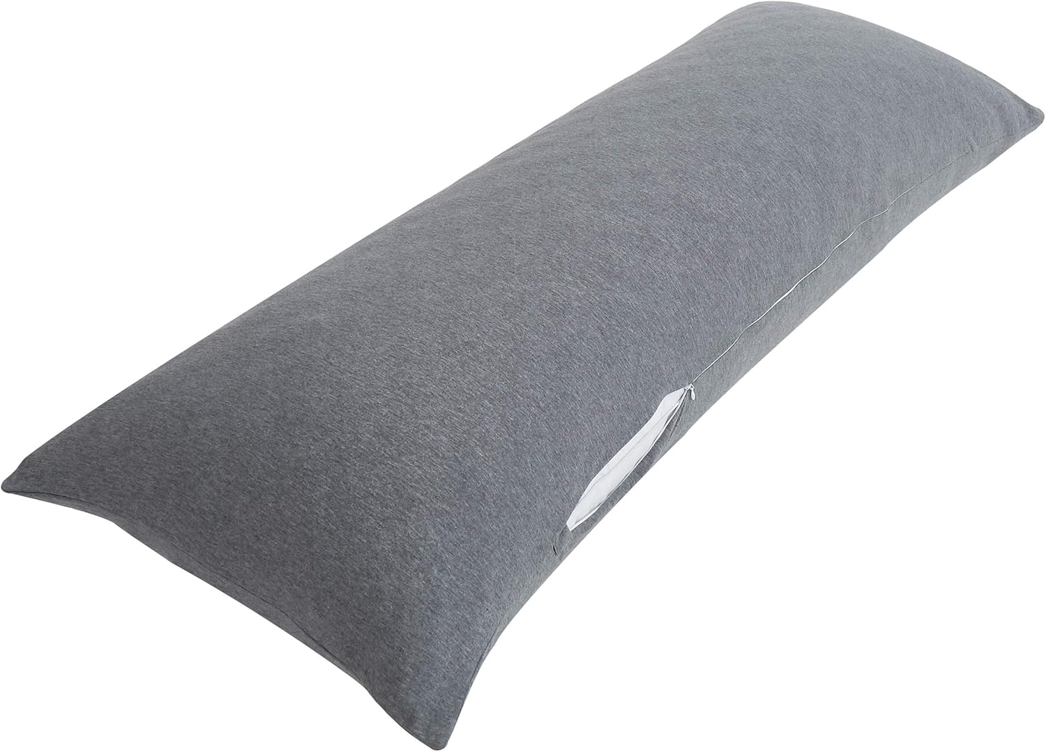 100% Jersey Cotton Body Pillow Cover with Zipper - Luxury Soft Removable Body Pillow Case - Long Fuzzy Body Pillow Cover - Knitted Cotton Pillowcase (Grey, 21"X54"): Home & Kitchen