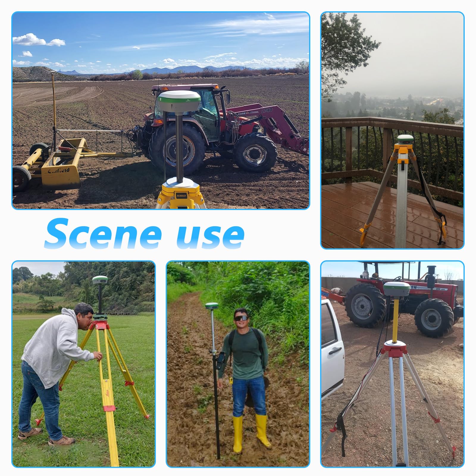 Surveying Equipment, NOAA Certificated SMA26 GNSS IMU RTK GPS Rover Base Handheld Collector with Survey Software, Max10km and 0.5cm Accuracy,32G Storage (Exclude Tripod&Pole)